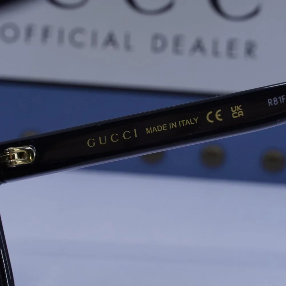 Gucci GG0746S 001 Square Sunglasses - Black / Grey
